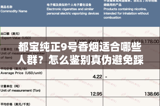 都宝纯正9号香烟适合哪些人群？怎么鉴别真伪避免踩坑？